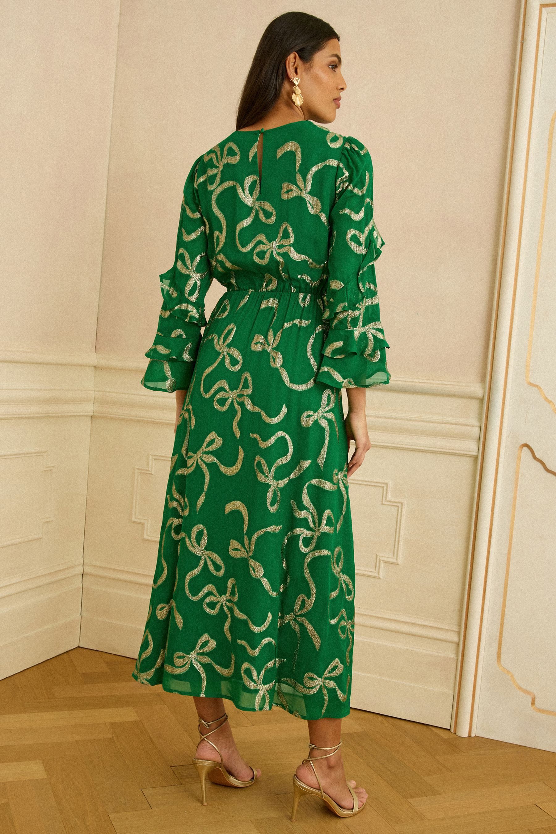 Love & Roses Maxikleid Love & Roses Maxikleid mit Rüschenärmeln, Regular (1 günstig online kaufen