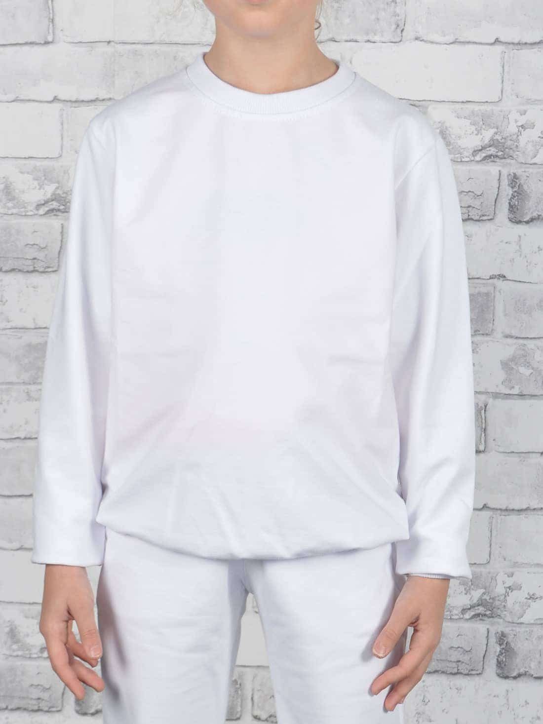 Sweatshirt KMISSO (1-tlg) elastischem mit in Weiß tollen Sweatshirt Farben Mädchen Bund