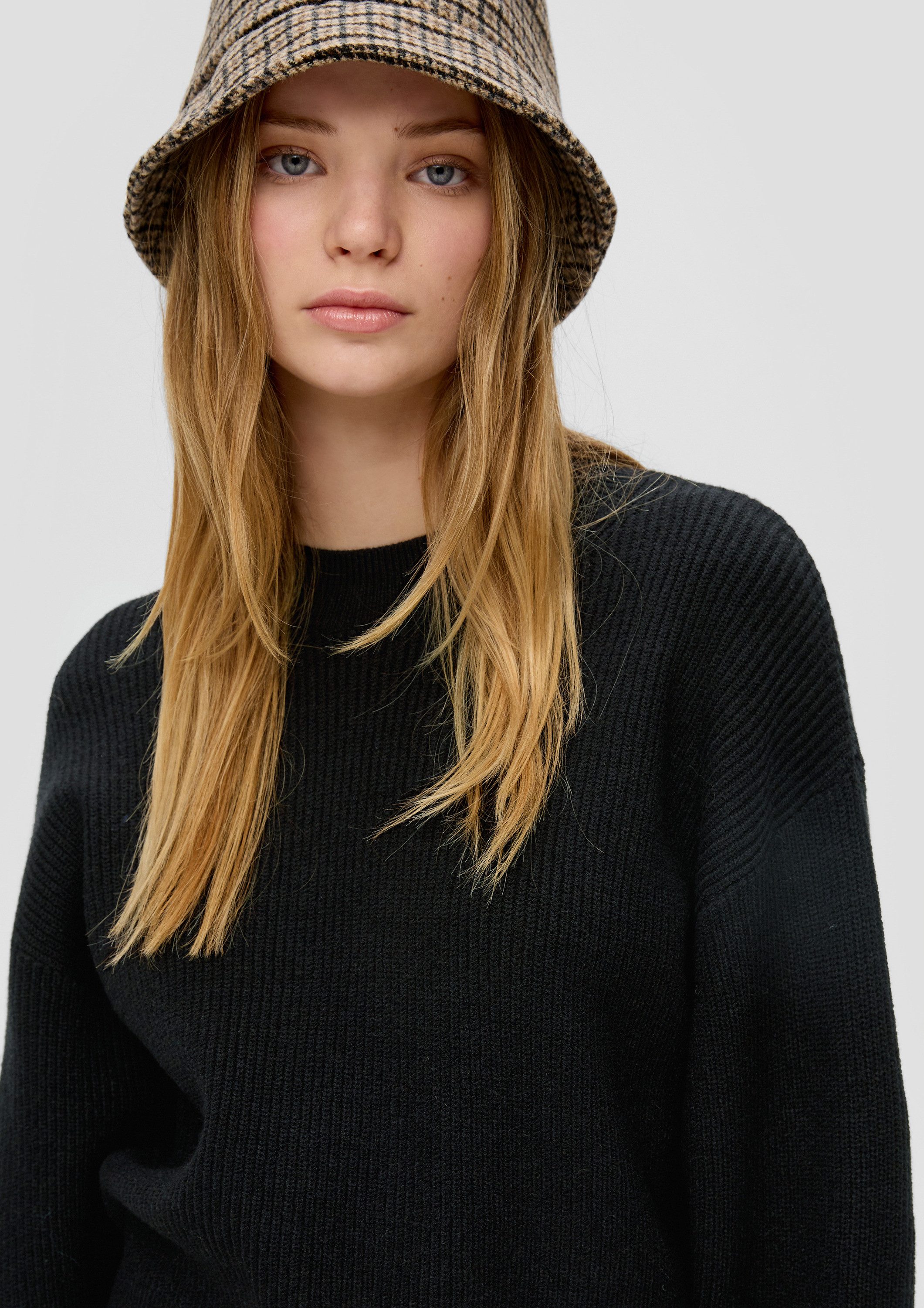 QS Longpullover Strickpullover Strickpullover aus Viskosemix