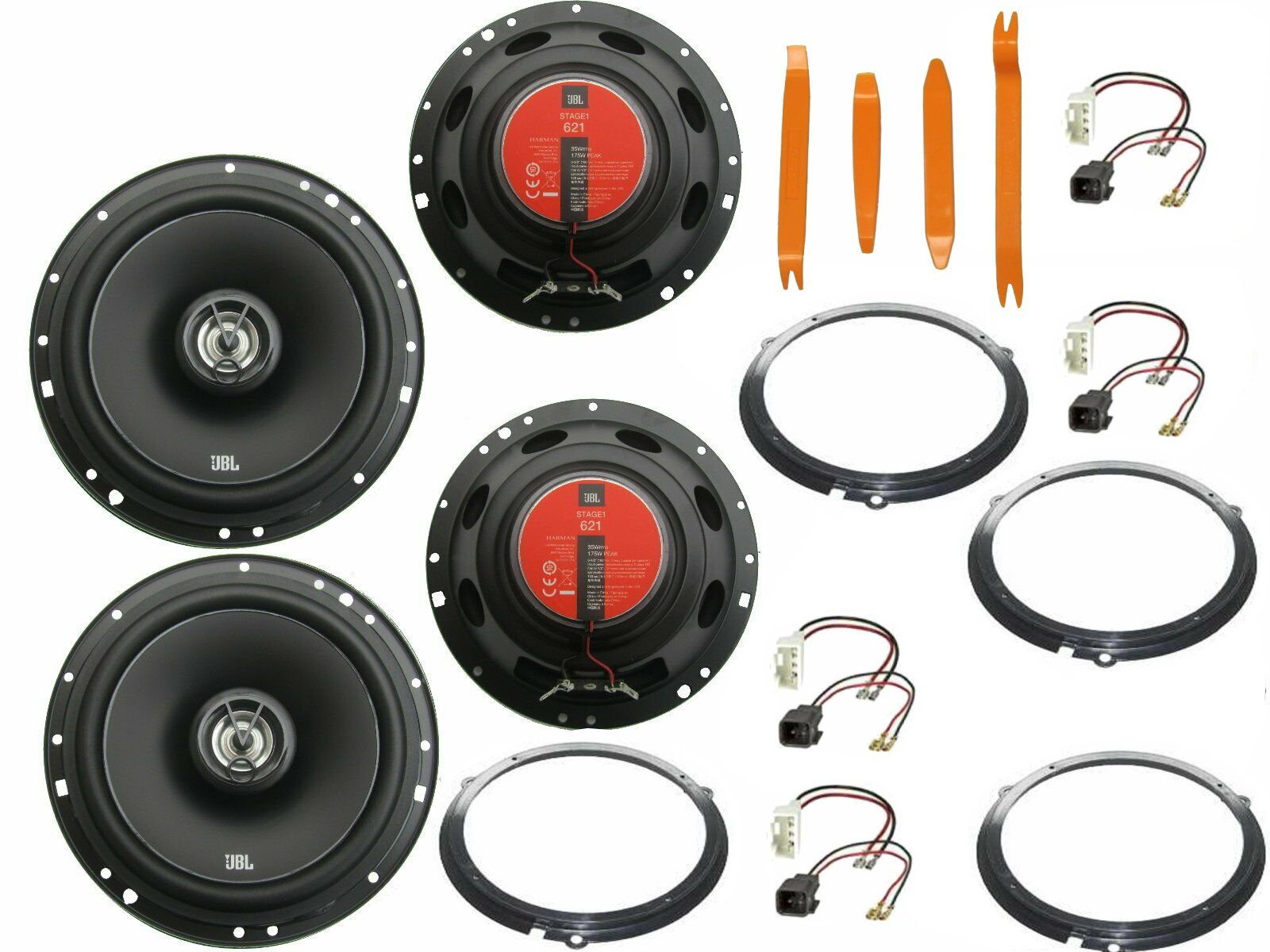 DSX JBL Set für Ford Ka RU8 08-16 Tür vorn Seitenteil hinten Bügel Auto-Lautsprecher (140 W)