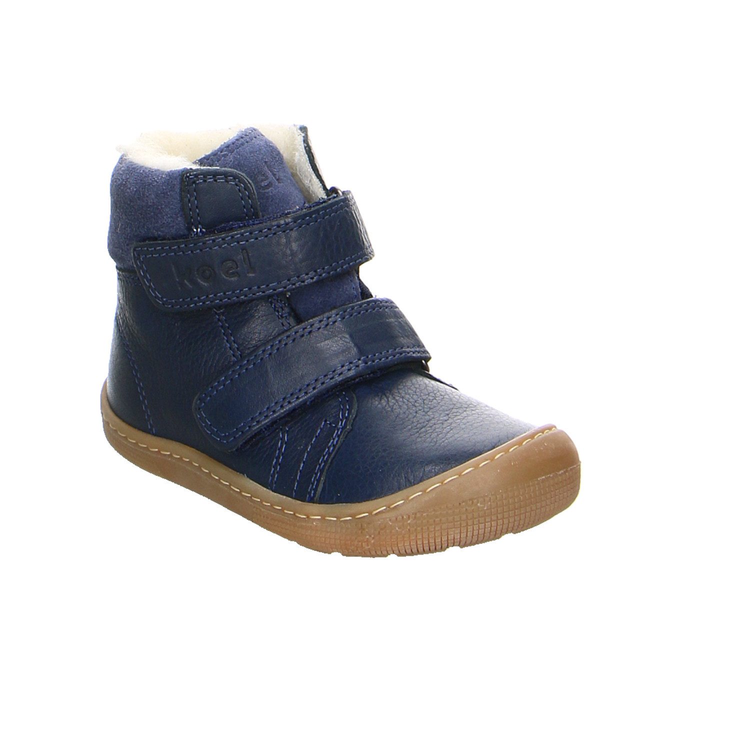 KOEL Koel Bot Desp Velcro Leder Barfuß Junge Winter blau Barfußschuh