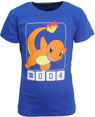 POKÉMON T-Shirt Pokemon Charmander T-Shirt Blau Jugendliche Kinder Gr.86 - 164