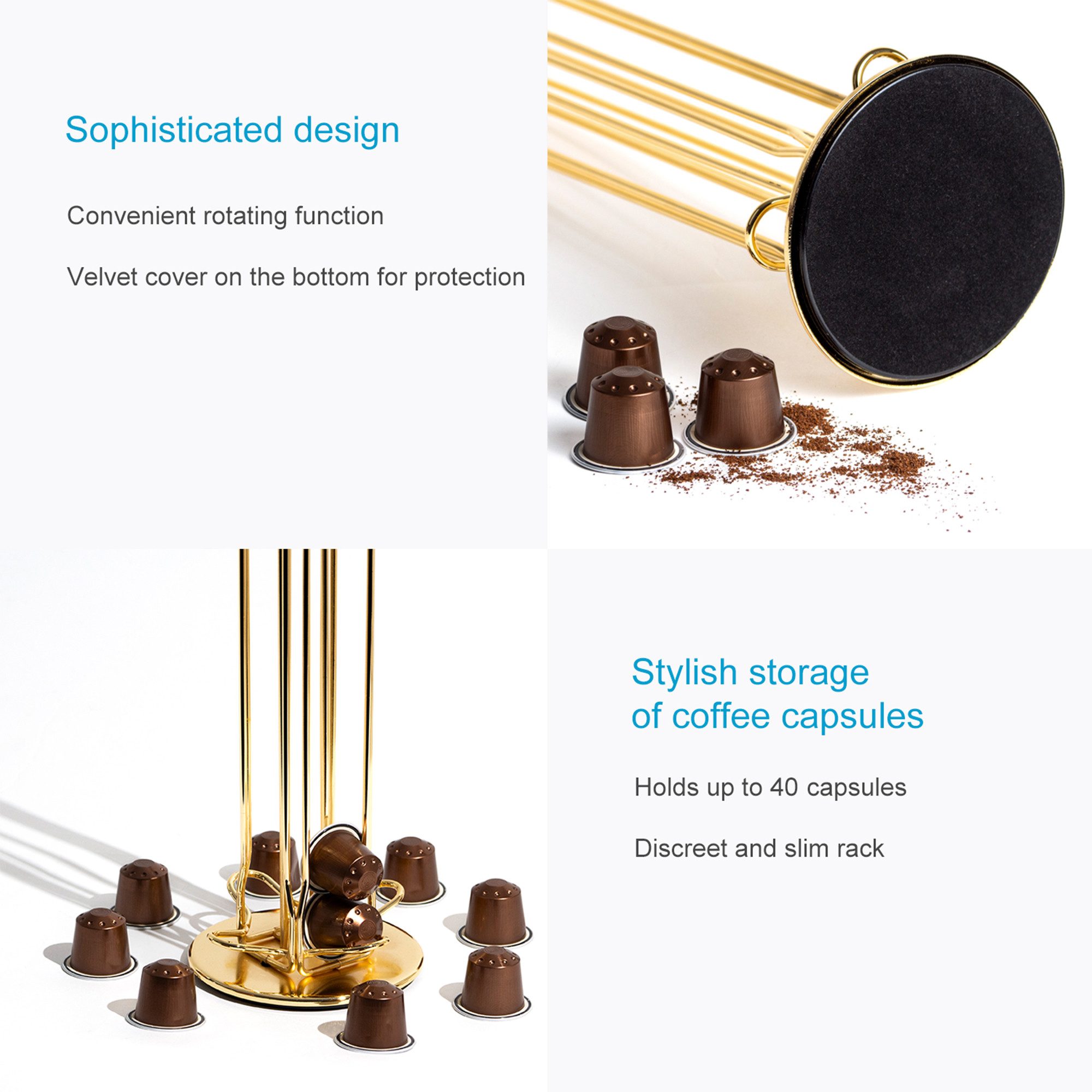 Intirilife Kapselhalter, Kaffee Kapselhalter kompatibel mit Nespresso Kapseln (40 Stück) Eisen