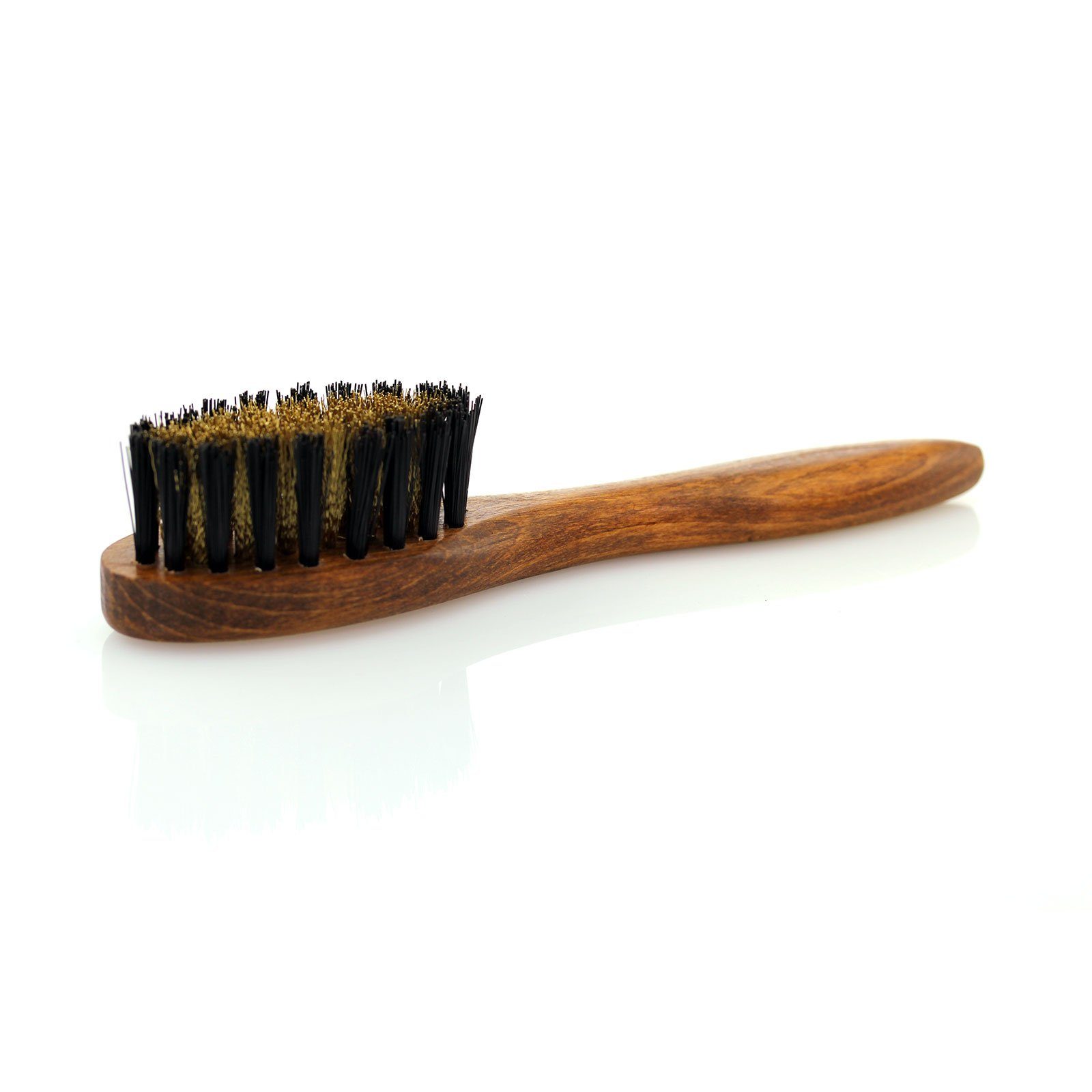 TelMo Schuhputzbürste TelMo Raulederbürste Holz mit ovalem Kopf, braun lackiert 165mm x 35mm