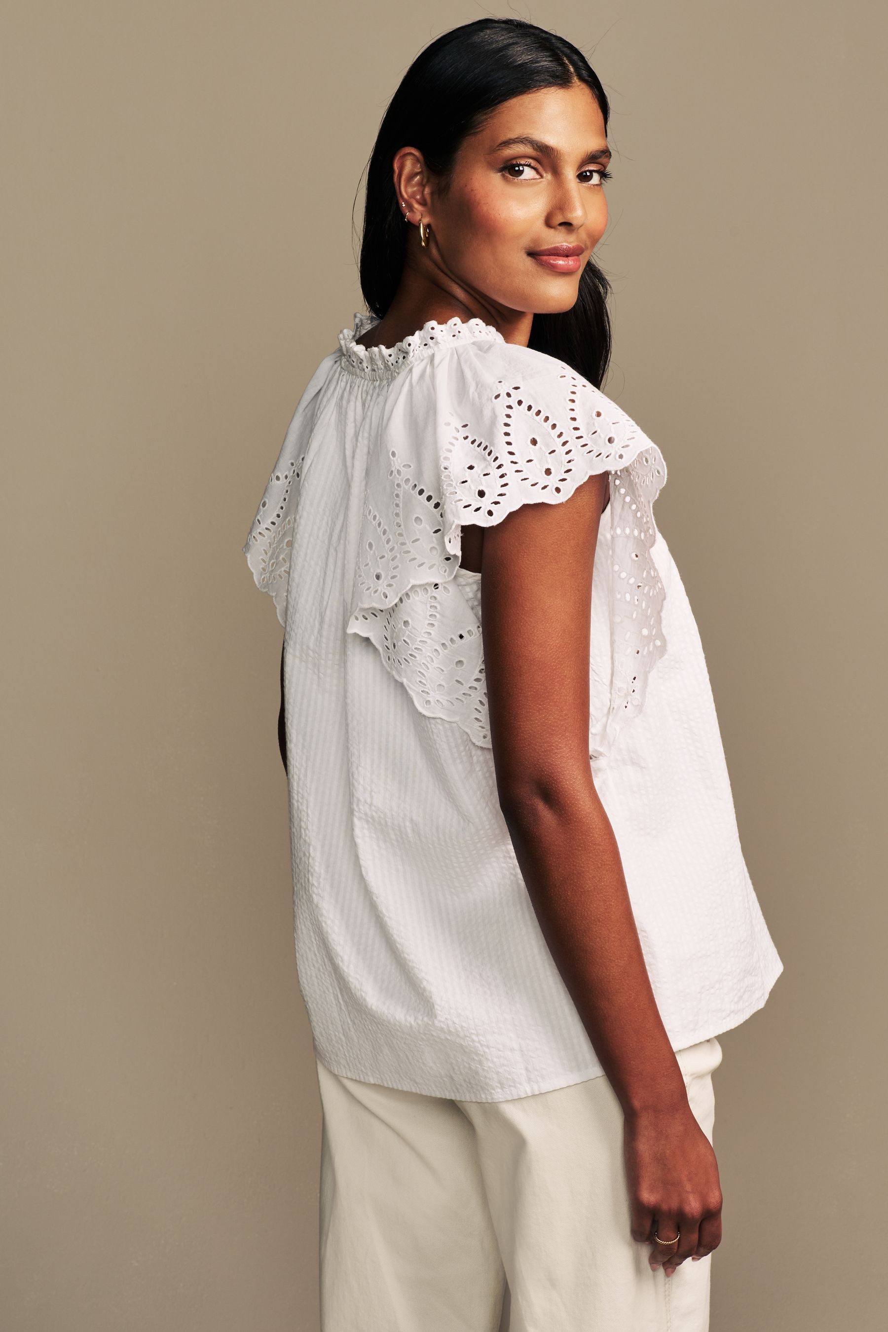 LAURA ASHLEY Kurzarmbluse Laura Ashley Seersucker-Bluse günstig online kaufen