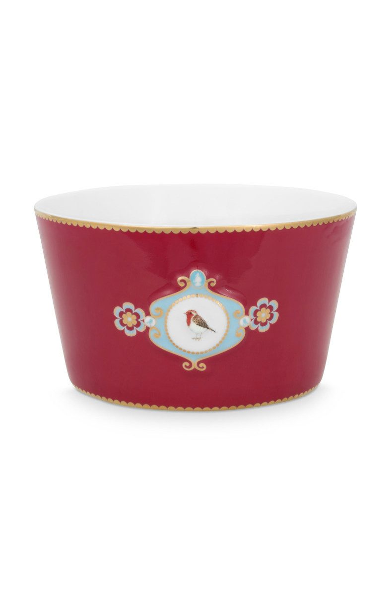 PiP Studio Schale Love Birds Medaillon Bowl rot 15cm, Bone China, (Bowls), Bowl Love Birds Medaillon Red 15cm