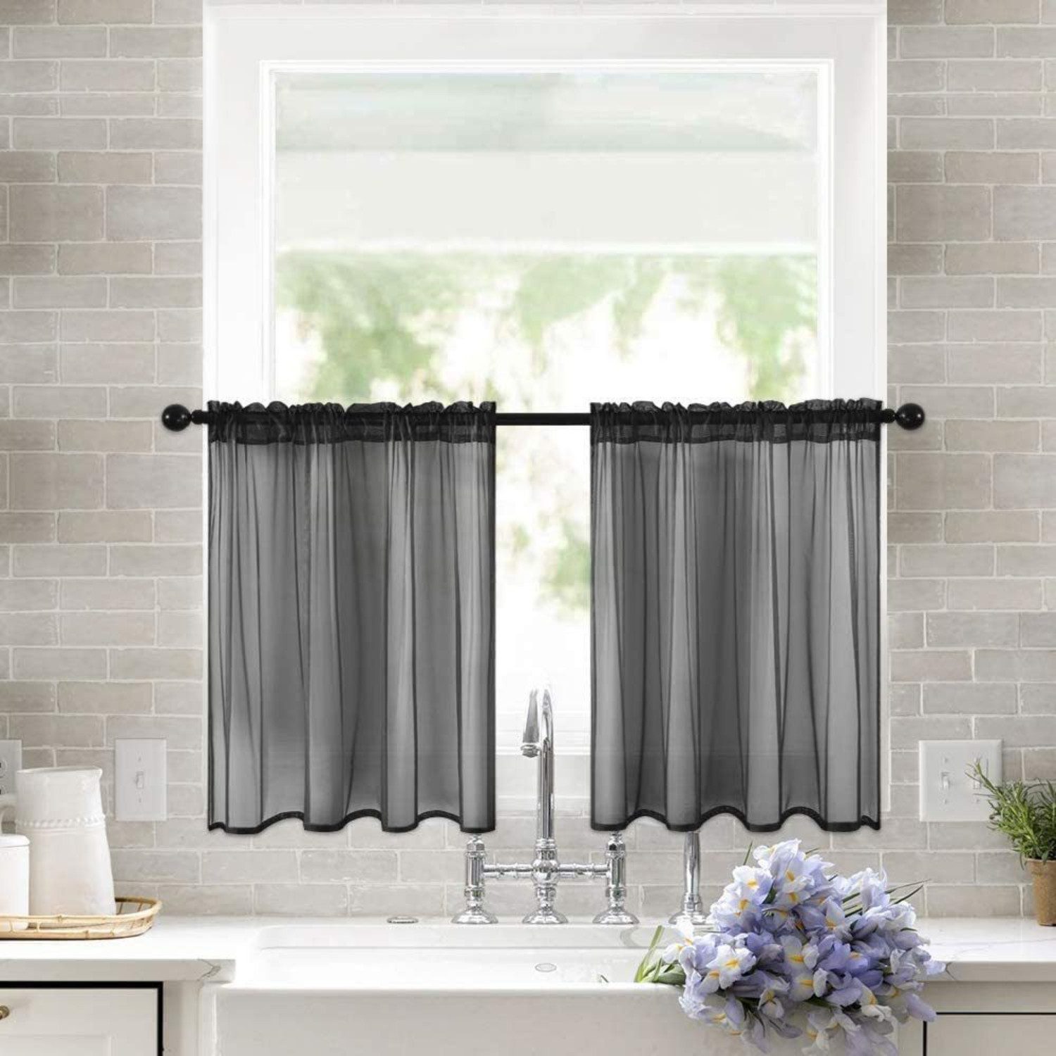 BYSURE Schiebegardine, Stangendurchzug (2 St), transparent, günstig online kaufen