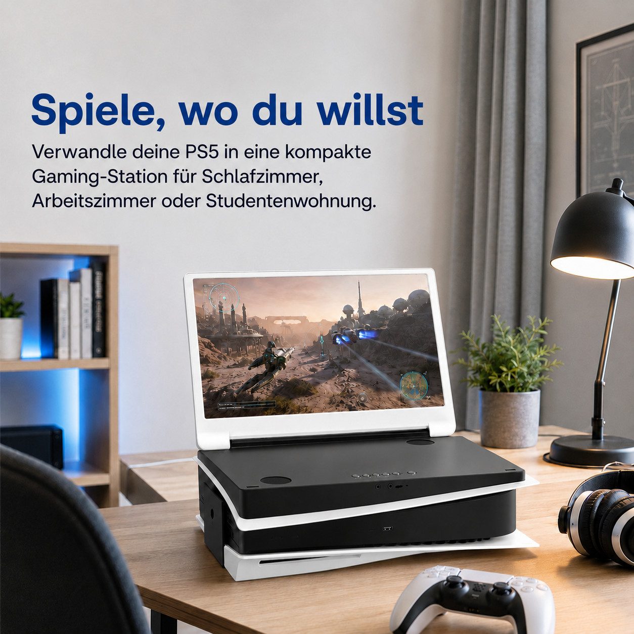 Tekoo Tragbarer Gaming Monitor 15,6 Zoll 4K UHD IPS HDR für PlayStation 5 Gaming-Monitor (3840 x 2160 px, 4K Ultra HD, 4 ms Reaktionszeit, 60 Hz, IPS, Passgenau für PlayStation 5, HDR Unterstützung, AMD FreeSync)