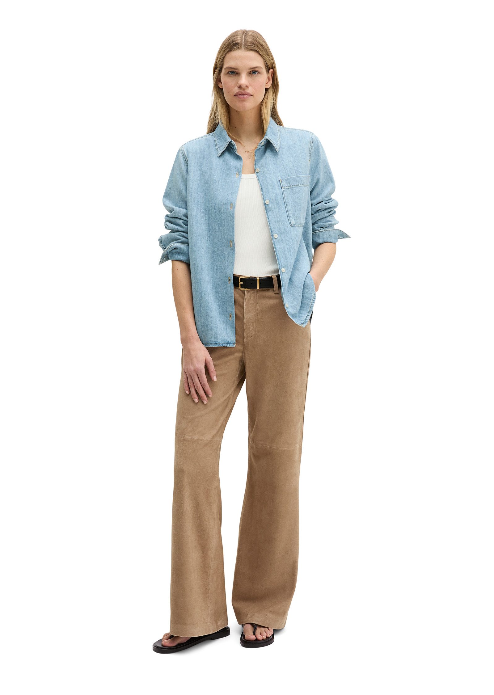 Marc O'Polo Jeansbluse aus fließendem Organic Cotton – Bild 5 von 5