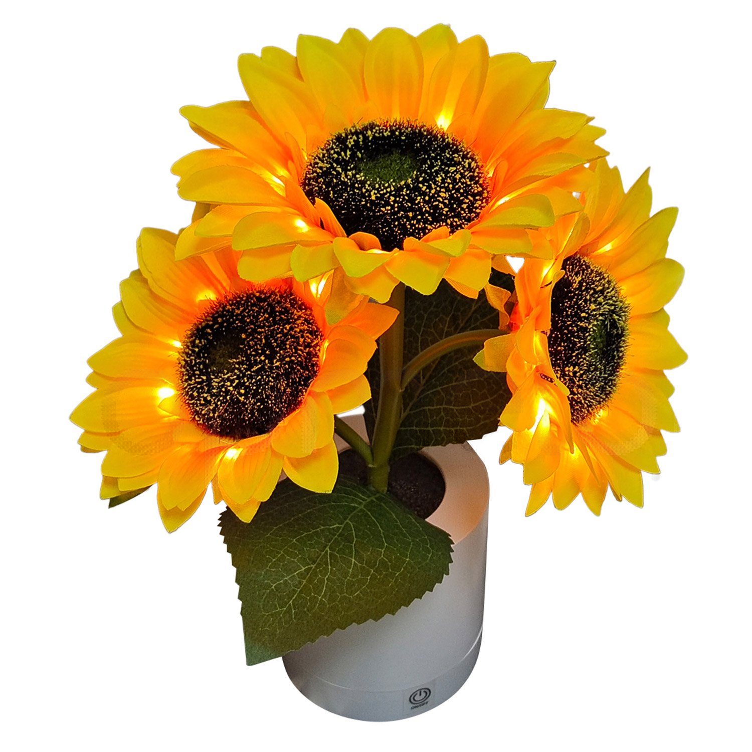 MAGICSHE Nachtlicht LED Dekoration Sonnenblumen Tischlampe USB Wiederaufladbare, LED fest integriert