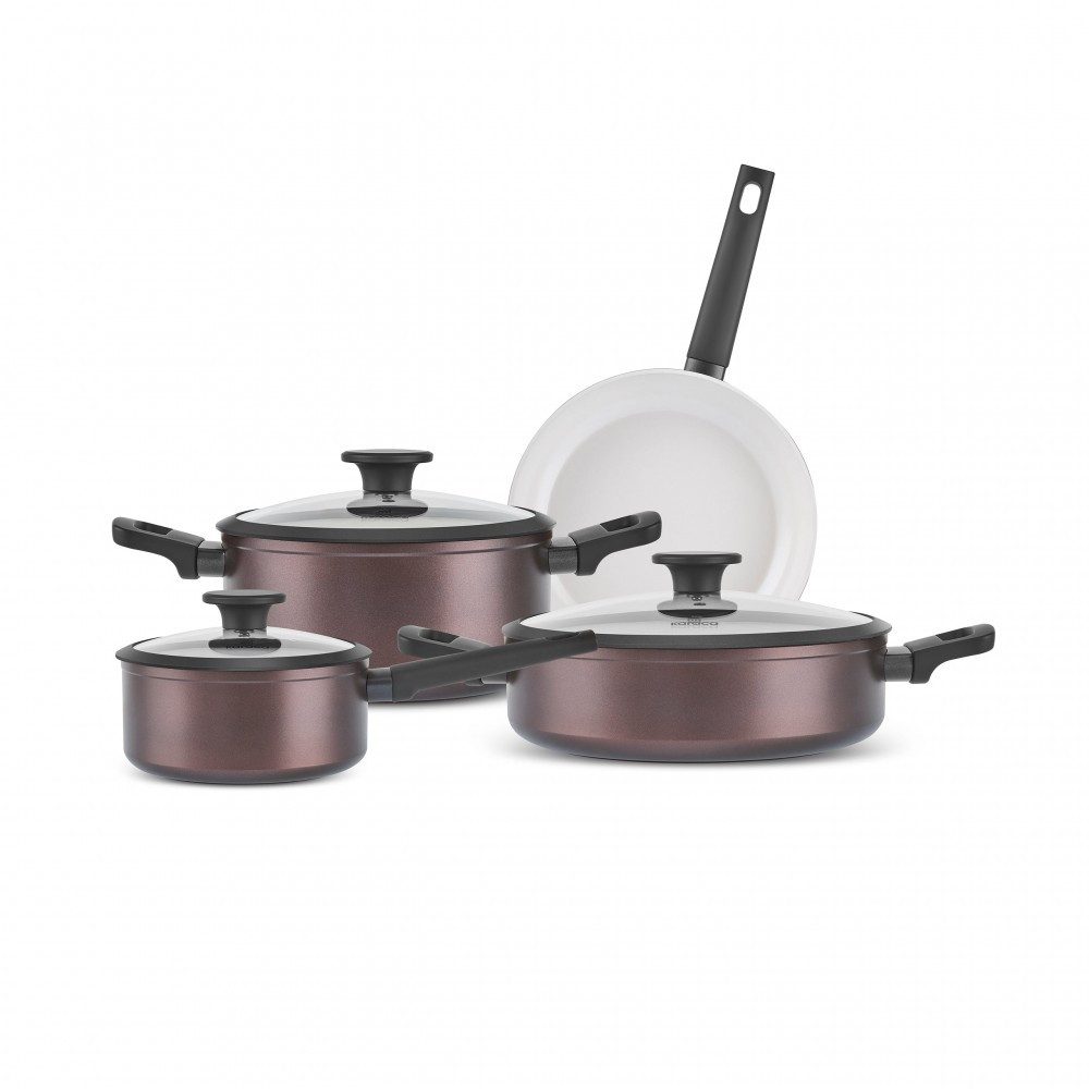 Karaca Topf-Set Karaca Ceramica Iconic Bronze Kochgeschirr-Set, 7-tlg., Induktion