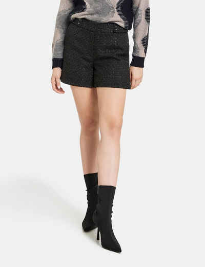 Taifun Stoffhose Tweed Shorts mit Glanzgarn