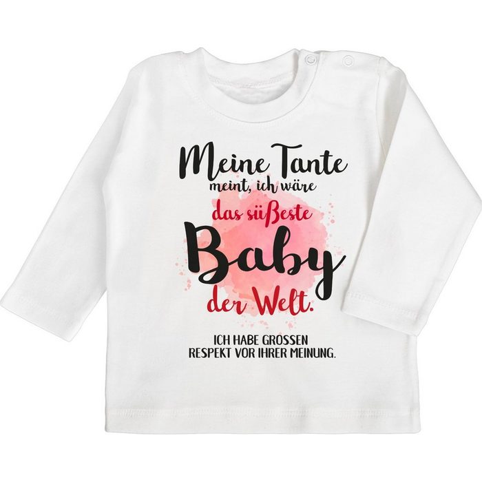 Shirtracer T-Shirt Meine Tante meint ich wäre das süßeste Baby der Welt. Strampler Baby Mädchen & Junge