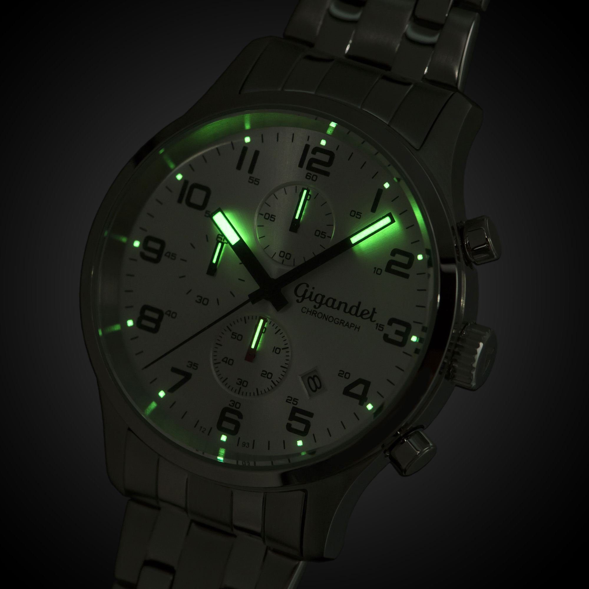 Gigandet Chronograph Touch, Mineralglas, Datum, Red Chronograph