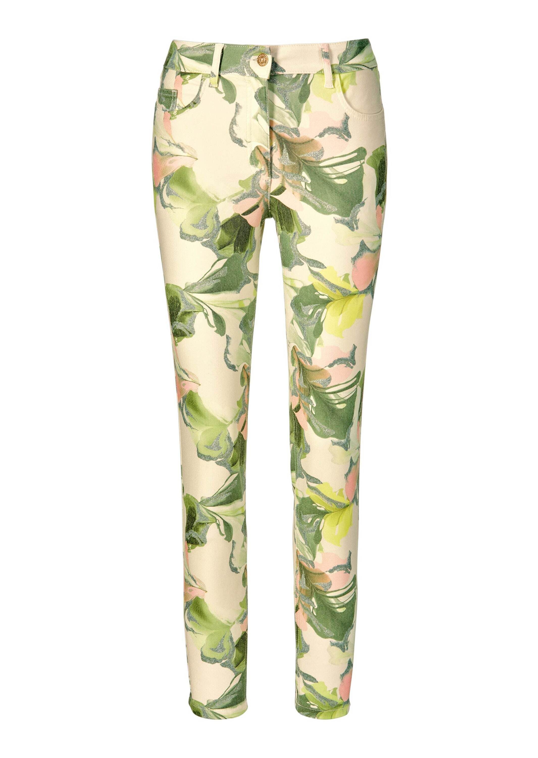 Stoffhose Hose mit Blumenmuster