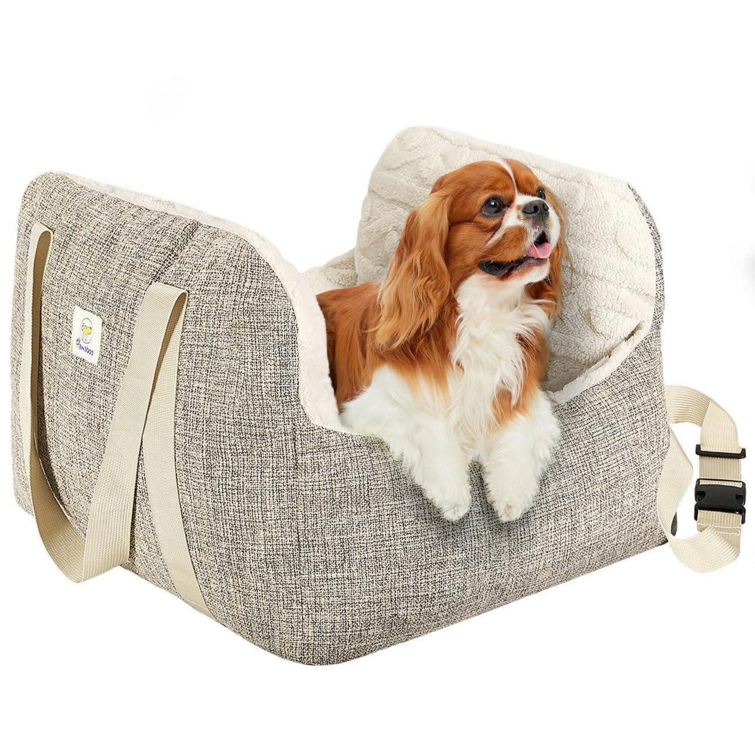 LuxusKollektion Hunde-Transportbox Hundesitz Welpensitz Sicherheitsgurt Schnalle 25lbs Braun+Beige
