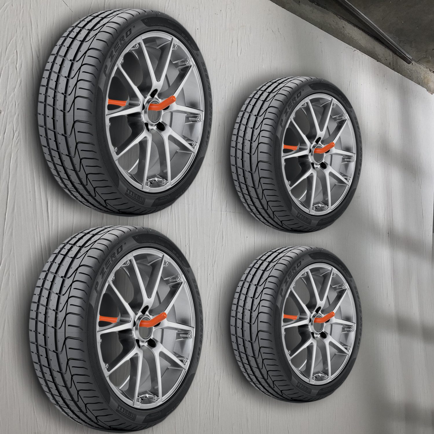 Maclean wall mount MC-437, (4-piece set, 4 tool holders, hose holders, steel hooks for bicycle wheels 60 kg)