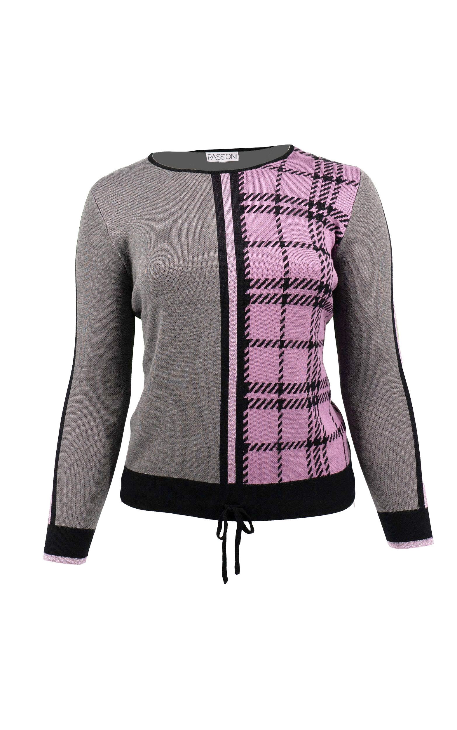 Passioni Strickpullover mit Karodetail