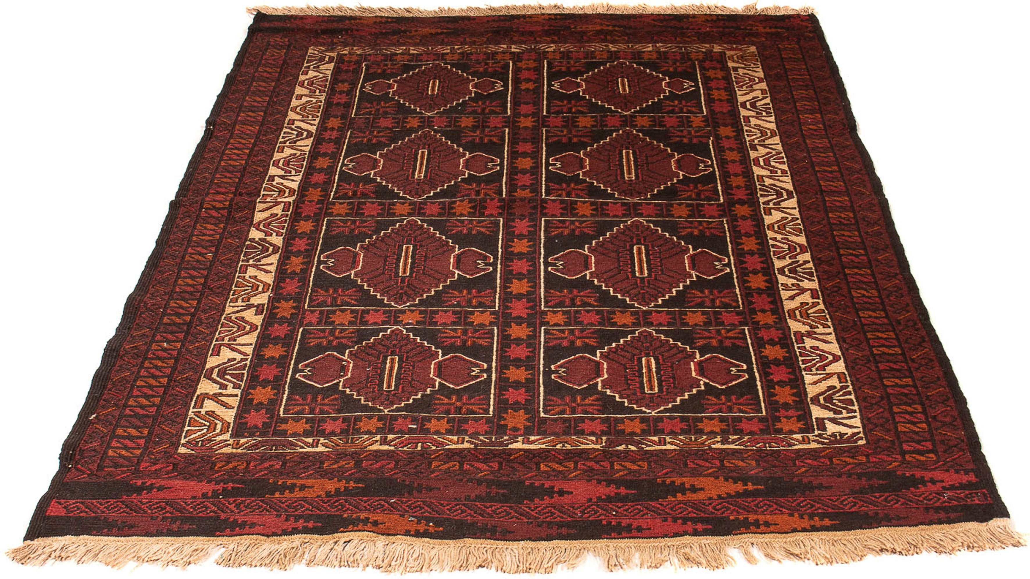 Orientteppich Belutsch - 190 x 130 cm - braun, morgenland, rechteckig, Höhe: 8 mm, Wohnzimmer, Handgeknüpft, Einzelstück mit Zertifikat