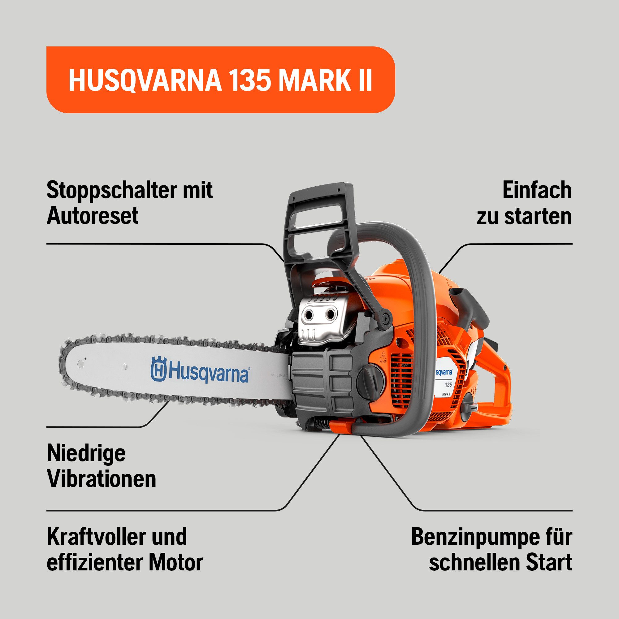 Husqvarna Benzin-Kettensäge 135 Mark II, 35 günstig online kaufen