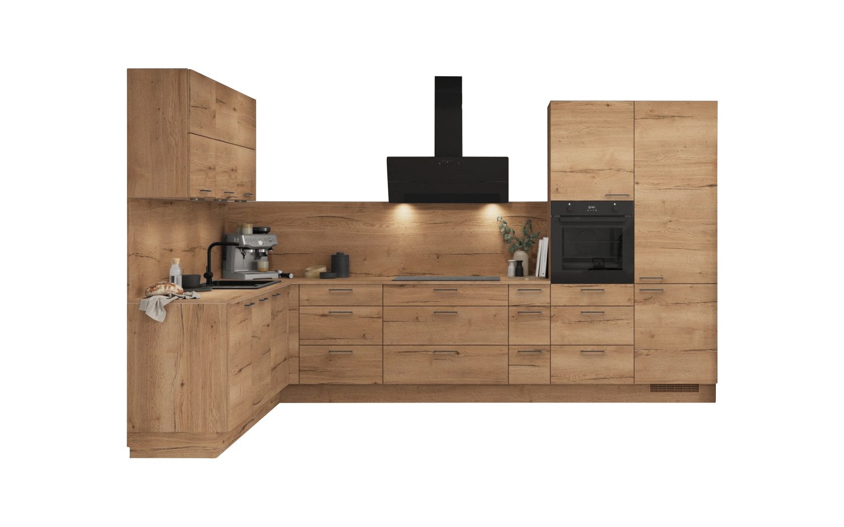 nobilia® Winkelküche Kerstin, individuell anpassbar, gratis Küchenplanung mit Profis, (Breite 613.2 cm), vormontiert, wahlw. mit E-Geräten, inkl. Lieferung