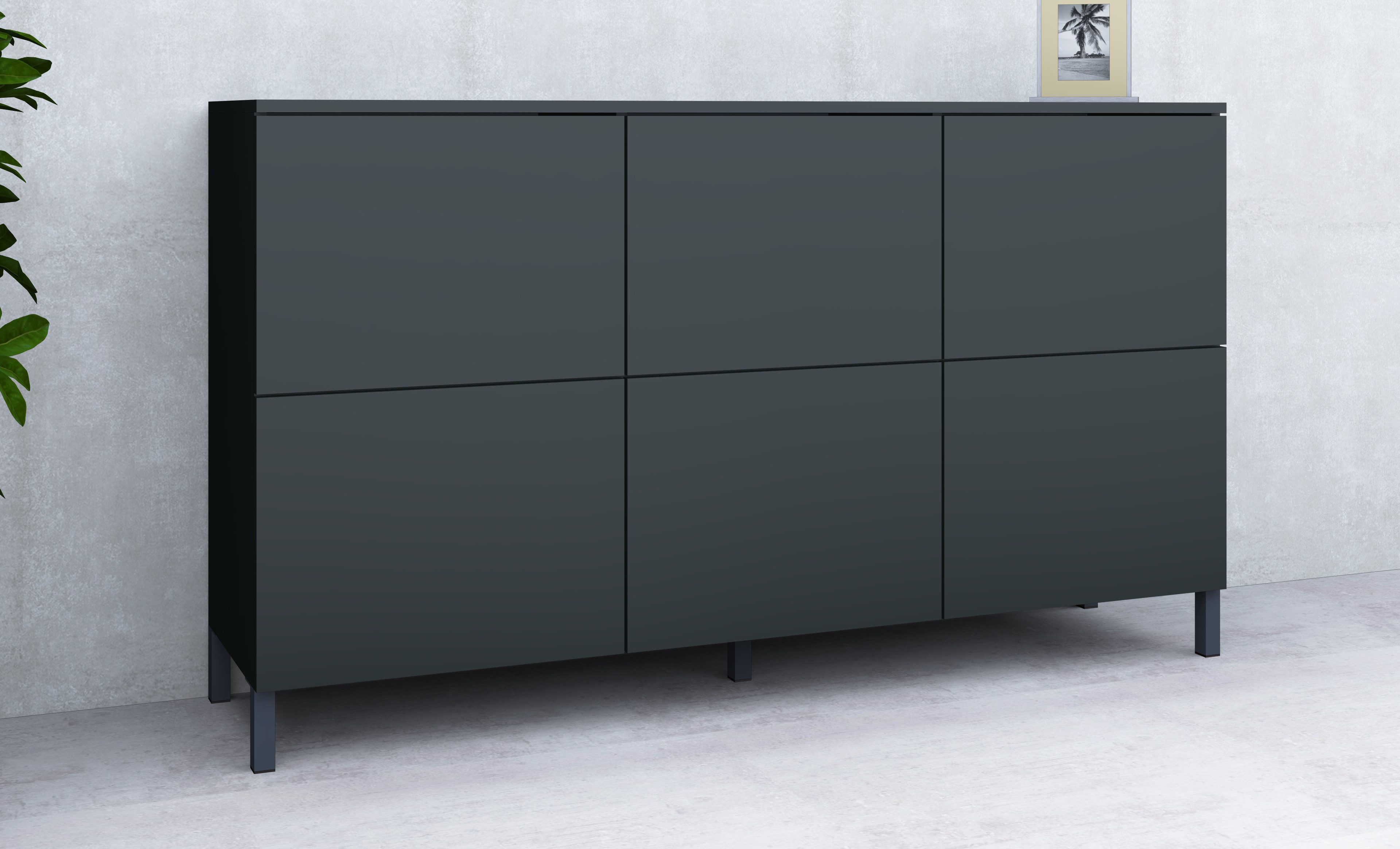 borchardt Möbel Kommode Haama, Sideboard mit Metallfüßen, Push-to-open-Technik, Breite 139 cm, Breite 139 cm