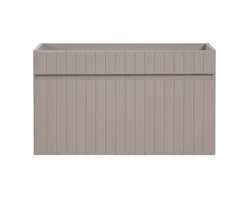 einfachgutemoebel Waschtisch-Set Badezimmer Waschplatz KARATA 80cm, Aufsatzbecken weiß, kaschmir grey, (Badmöbel Set, 1-St., Waschtisch Unterschrank)