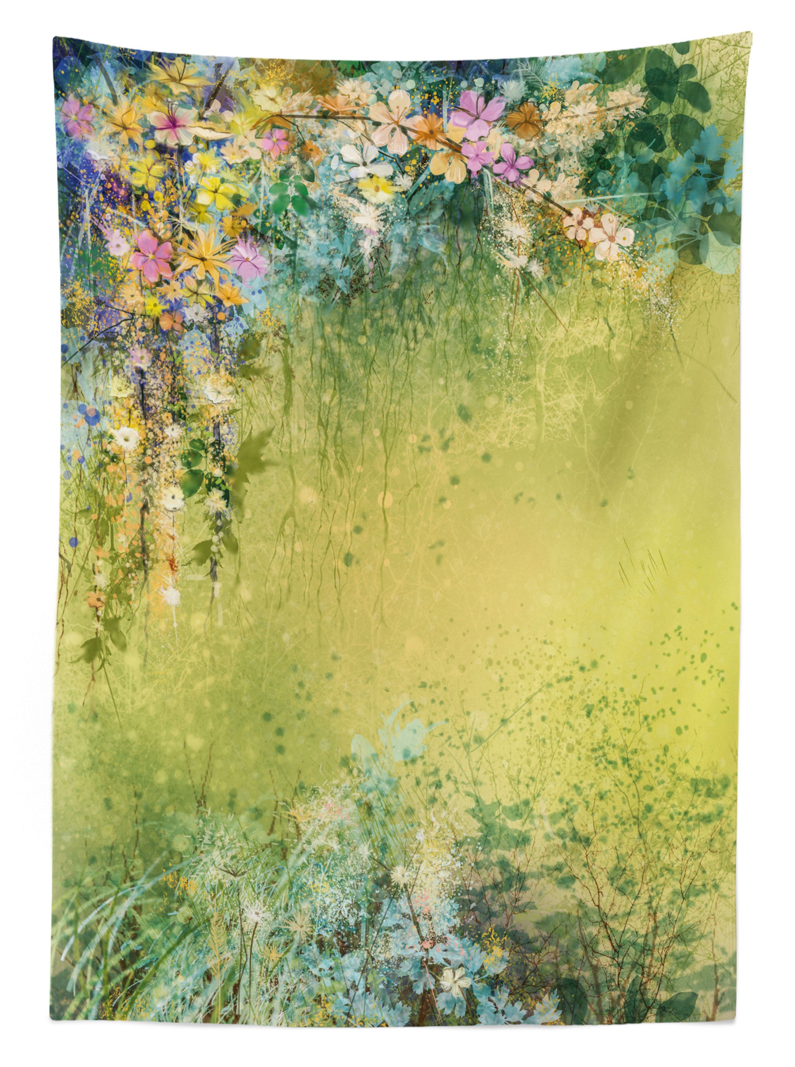 Frühlings-Laub-Weinlese Farben, Waschbar Blume Für Außen Abakuhaus Klare Tischdecke geeignet Bereich den Farbfest