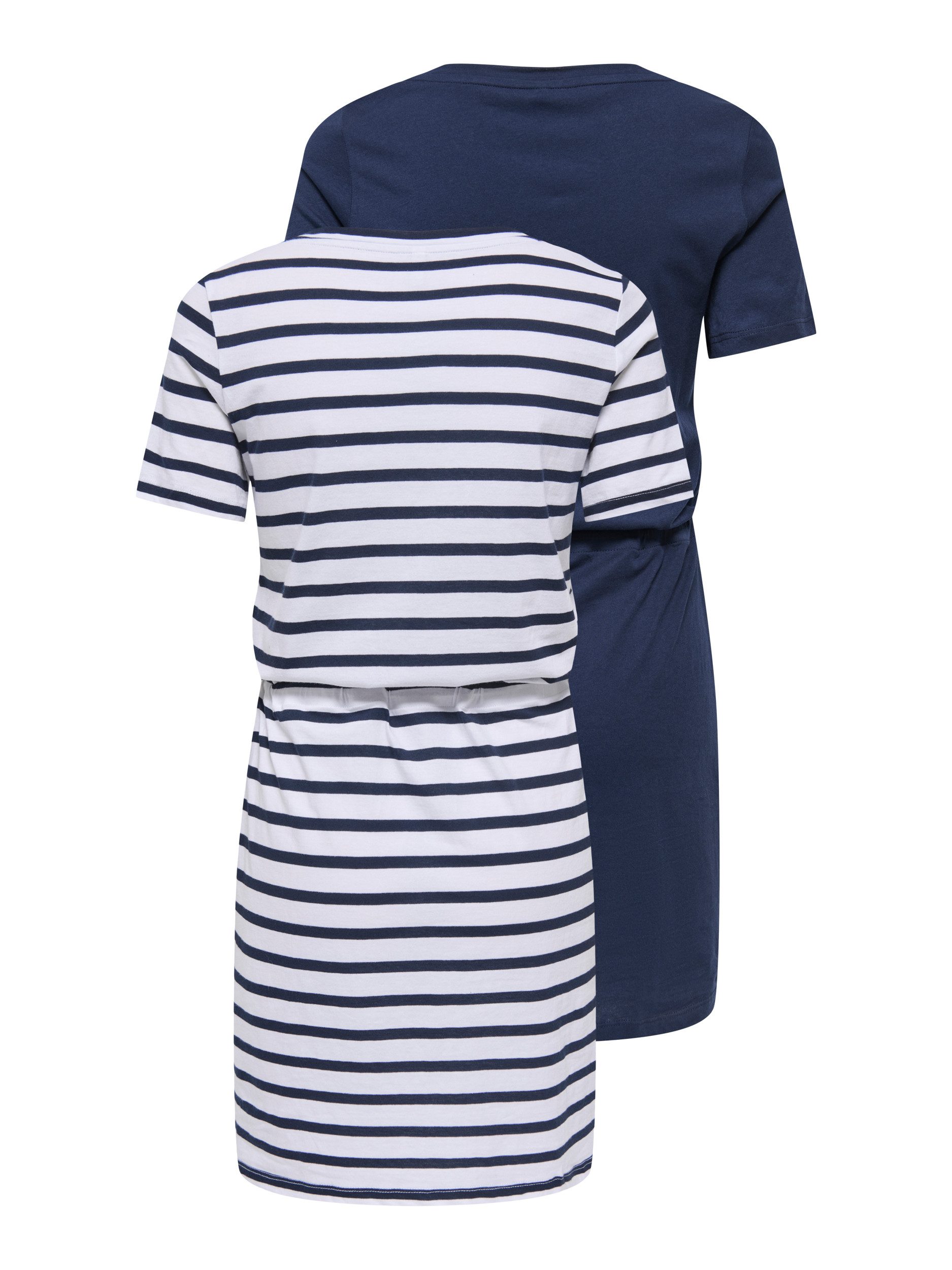 ONLY CARMAKOMA Jerseykleid CARHAPPY LIFE S/S DRESS 2-PACK JRS ZL (Packung, 2-tlg) Sommerkleid, Baumwolle, regular fit