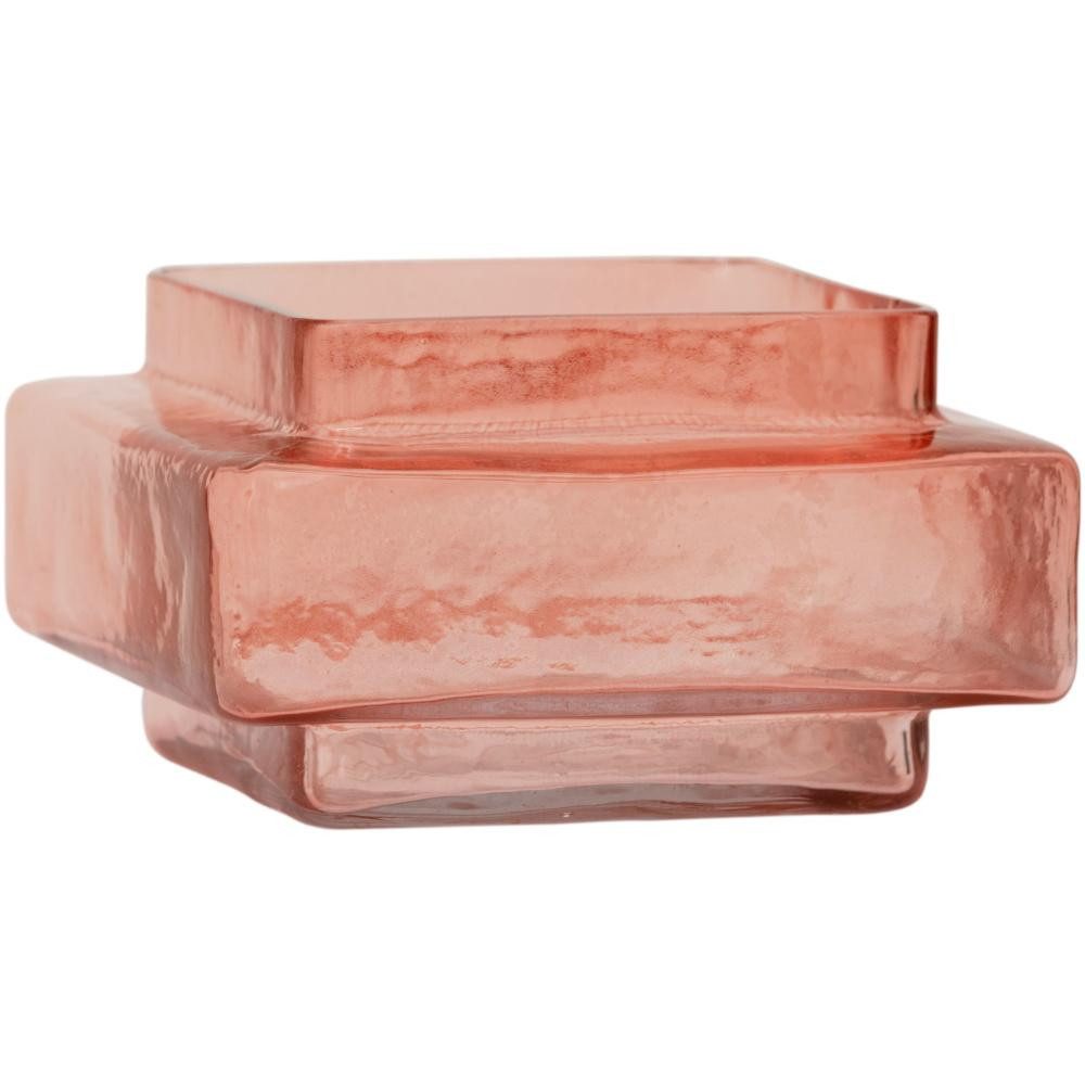 Urban Nature Culture Kerzenhalter Teelichthalter XL Isla Quartz Pink Recycled Glass (11,8x11,8x6,5cm)