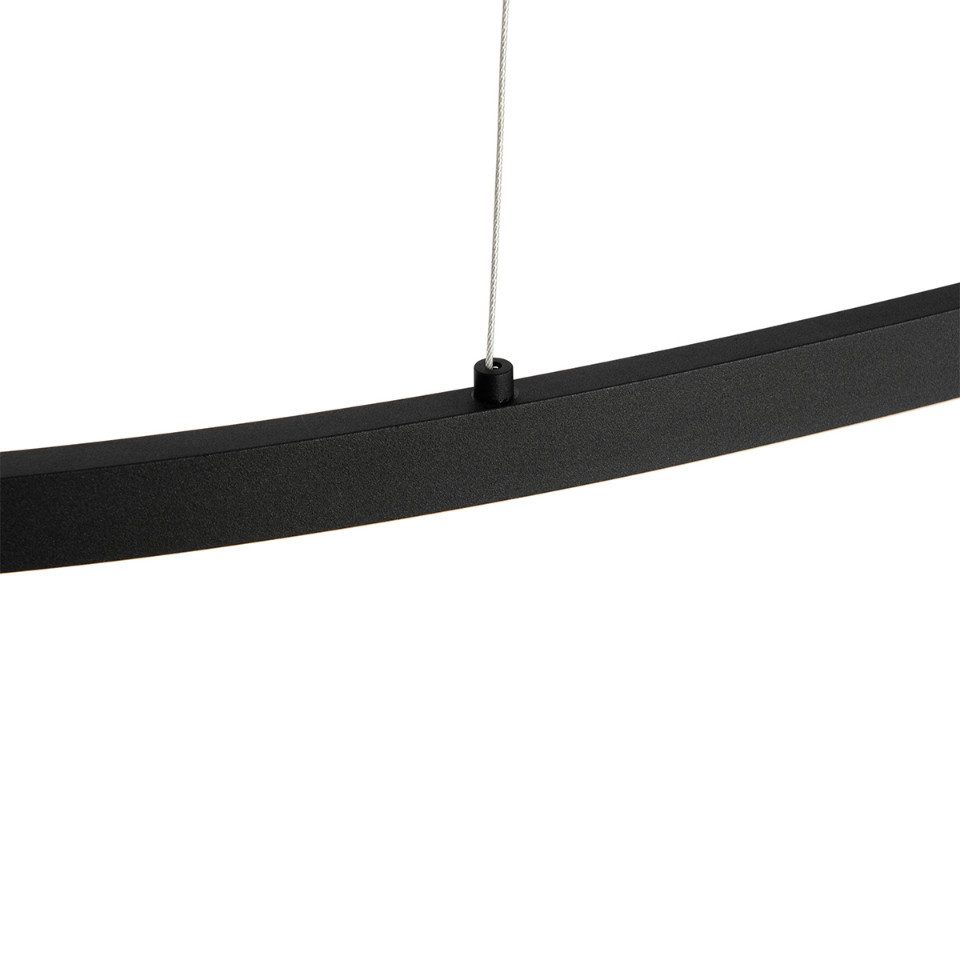 Qazqa Pendelleuchte Ovallo, Dimmbar, LED fest integriert, Extra-Warmweiß, QAZQA Hängeleuchte, integrated, Schwarz, Stahl, Design