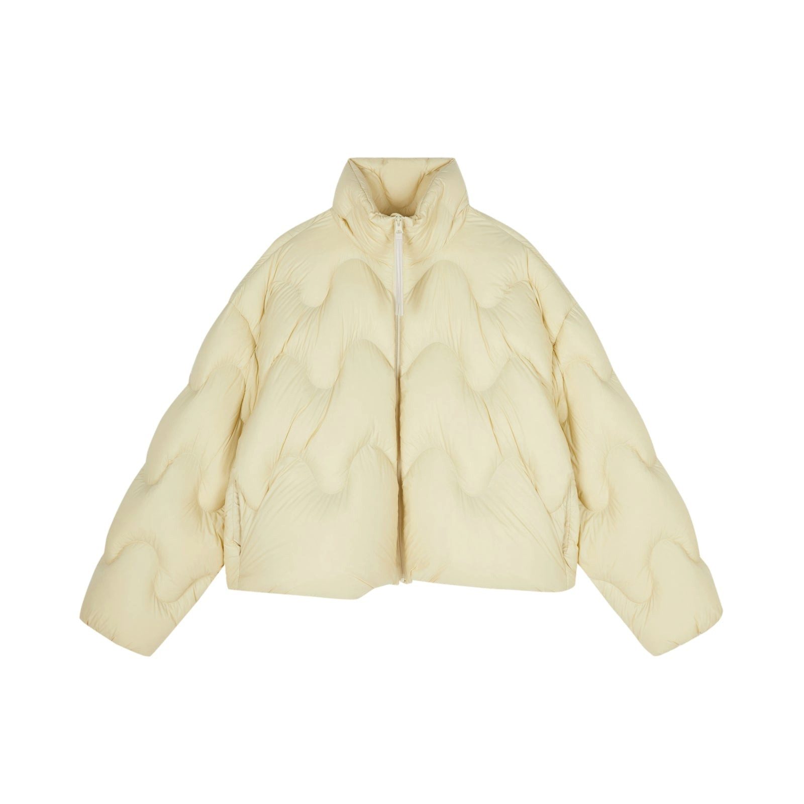 JNBY Daunenjacke Damen Boxy Daunenjacke mit Wellen-Steppung in Ecru