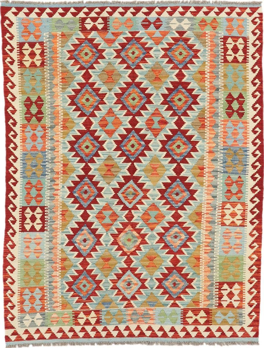 Orientteppich Kelim Afghan 138x181 Handgewebter Orientteppich, Nain Trading, rechteckig, Höhe: 3 mm