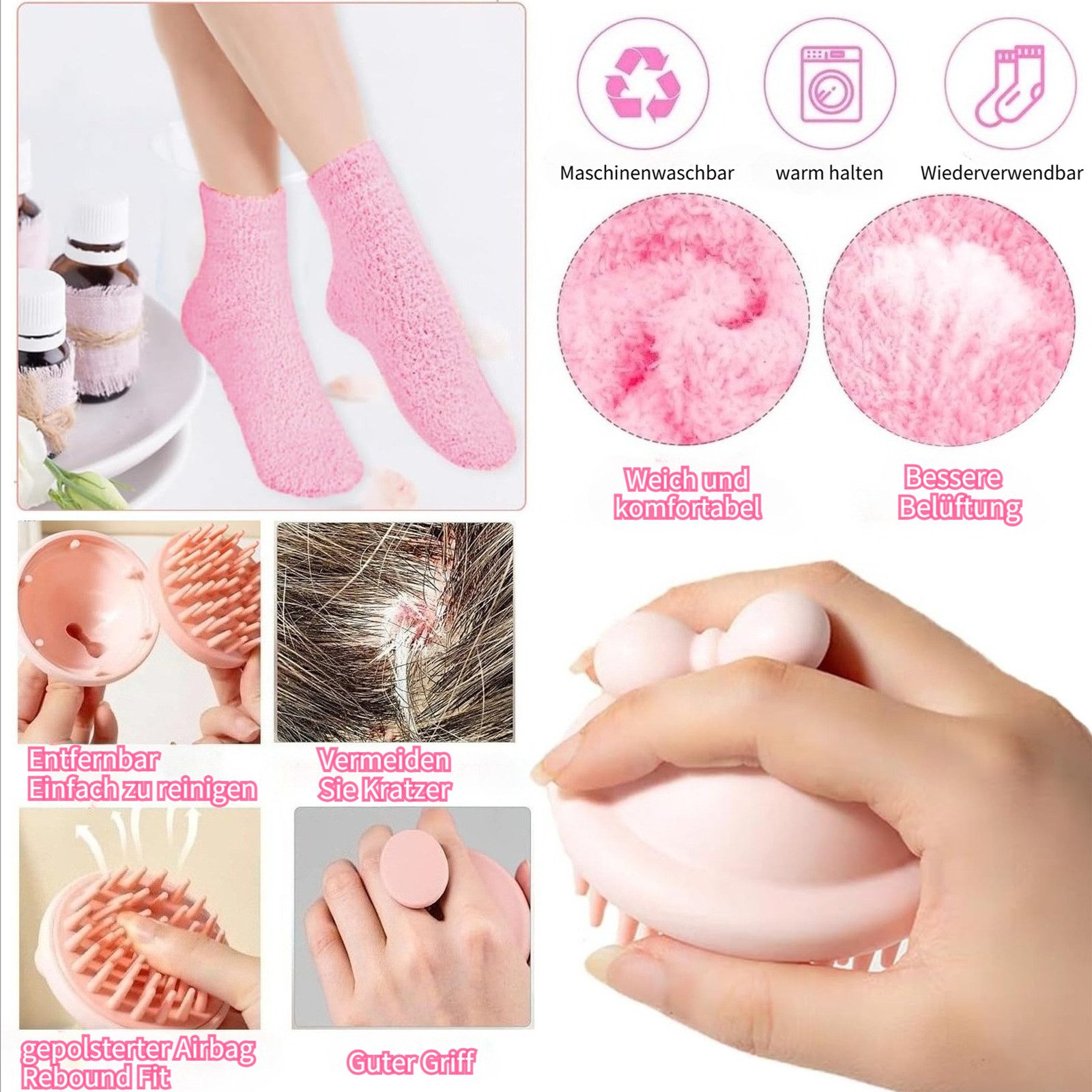 HOMELIVE Gesichtsbürstenaufsatz Hautpflege Set, Gesichtspflege für Damen mit Gua Sha, Geschenk für Geburtstag oder Weihnachten, Geschenkbox