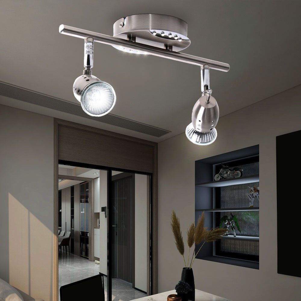 Balken LED Lampe Strahler Brilliant LED Zimmer Leuchtmittel Wohn Deckenleuchte, Decken Warmweiß, Ess Chrom inklusive, Deko Spots