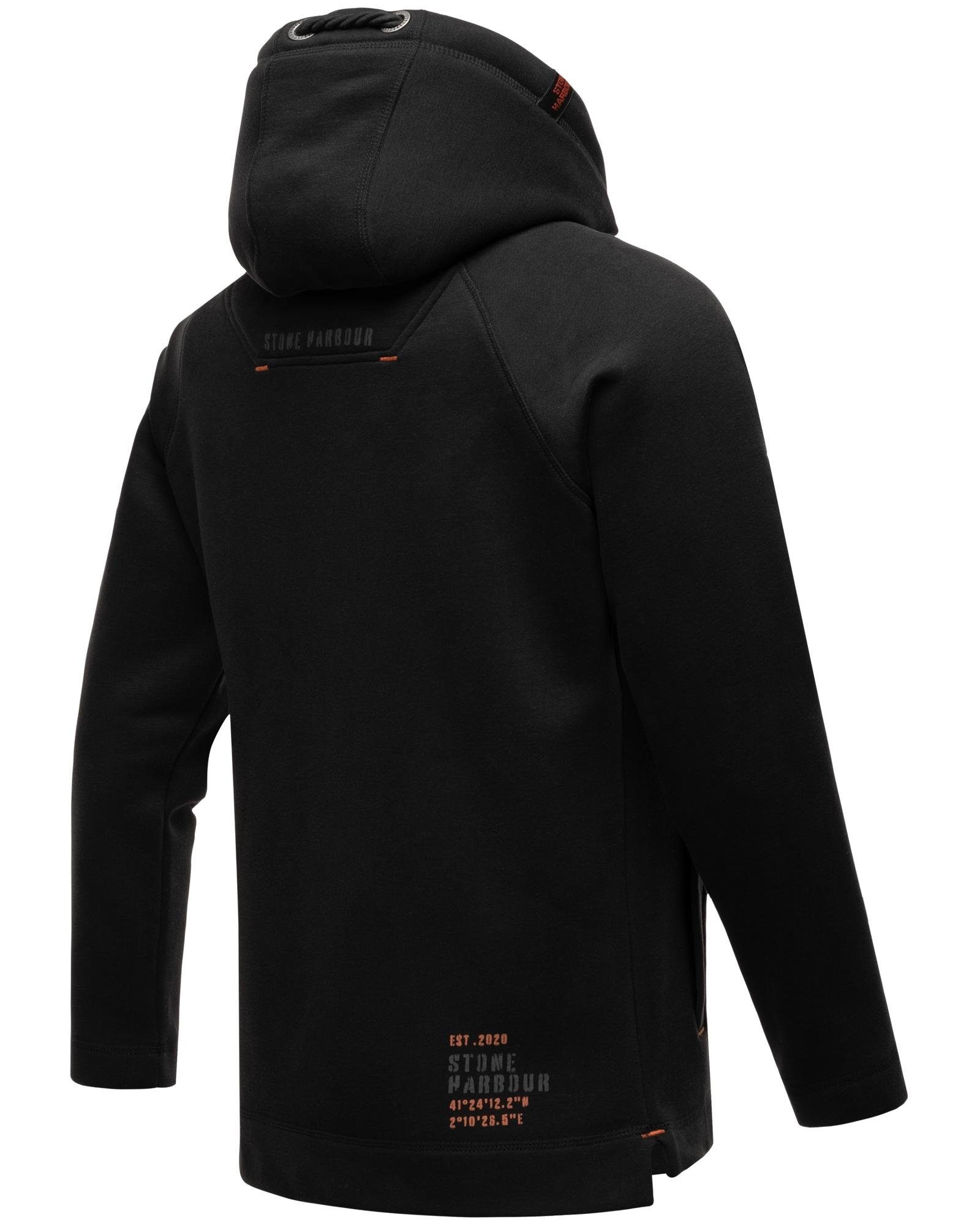 Caspian Kordeln Sportlicher schwarz mit Stone Harbour Sailor Hoodie großen Kapuzenpullover