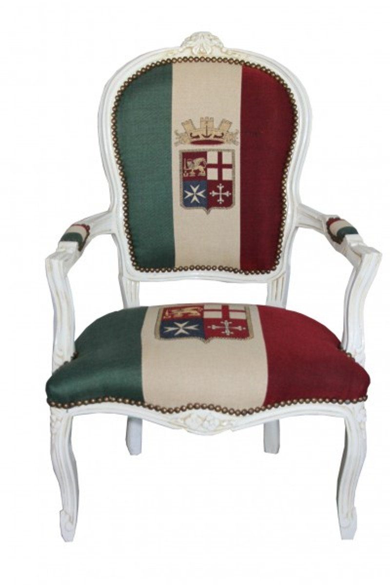 Casa Padrino Besucherstuhl Barock Salon Stuhl Italien / Creme - Antik Stil