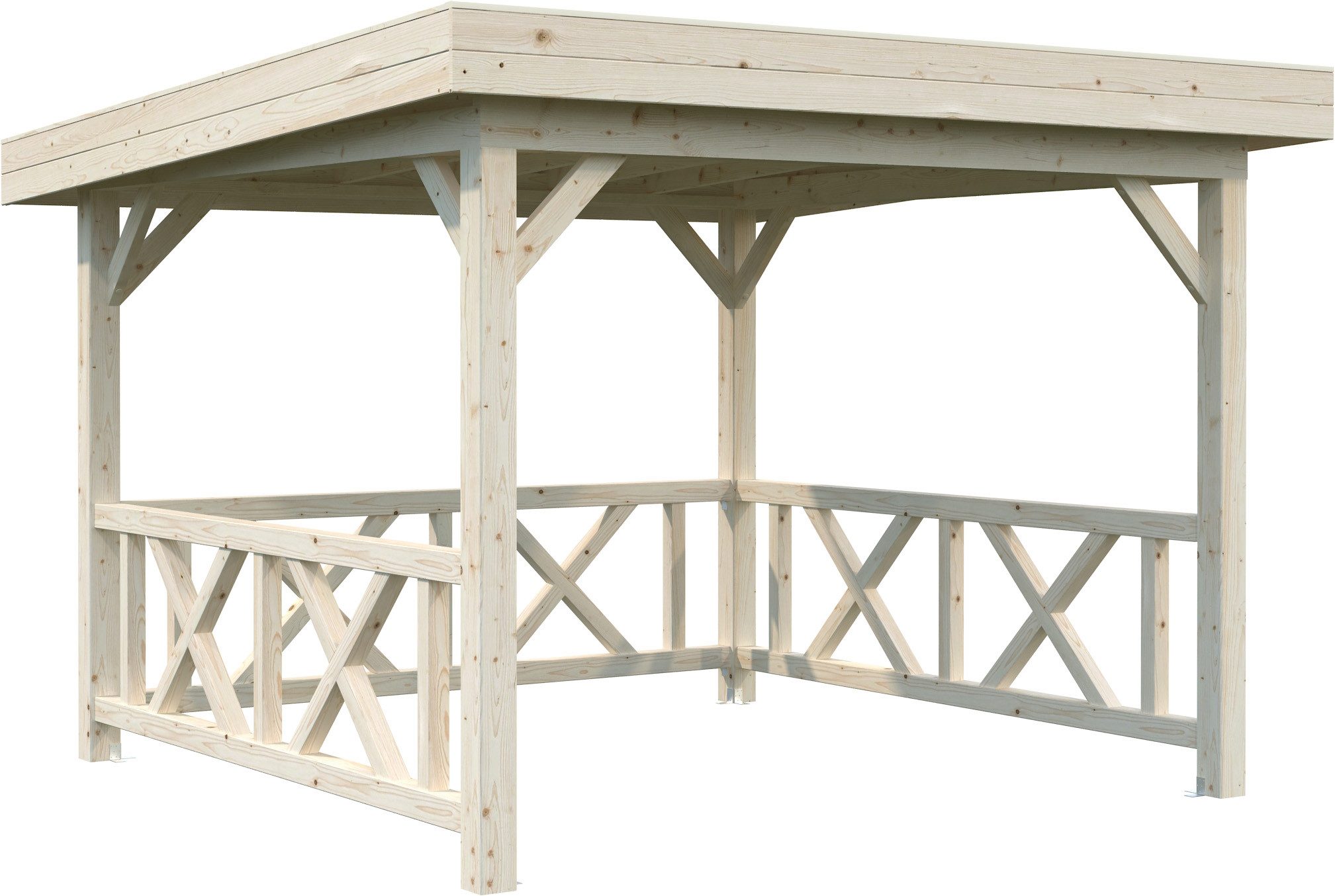Palmako Holzpavillon Lenna 8,3 m² Set 301, (Set), BxTxH: 340x340x245 cm