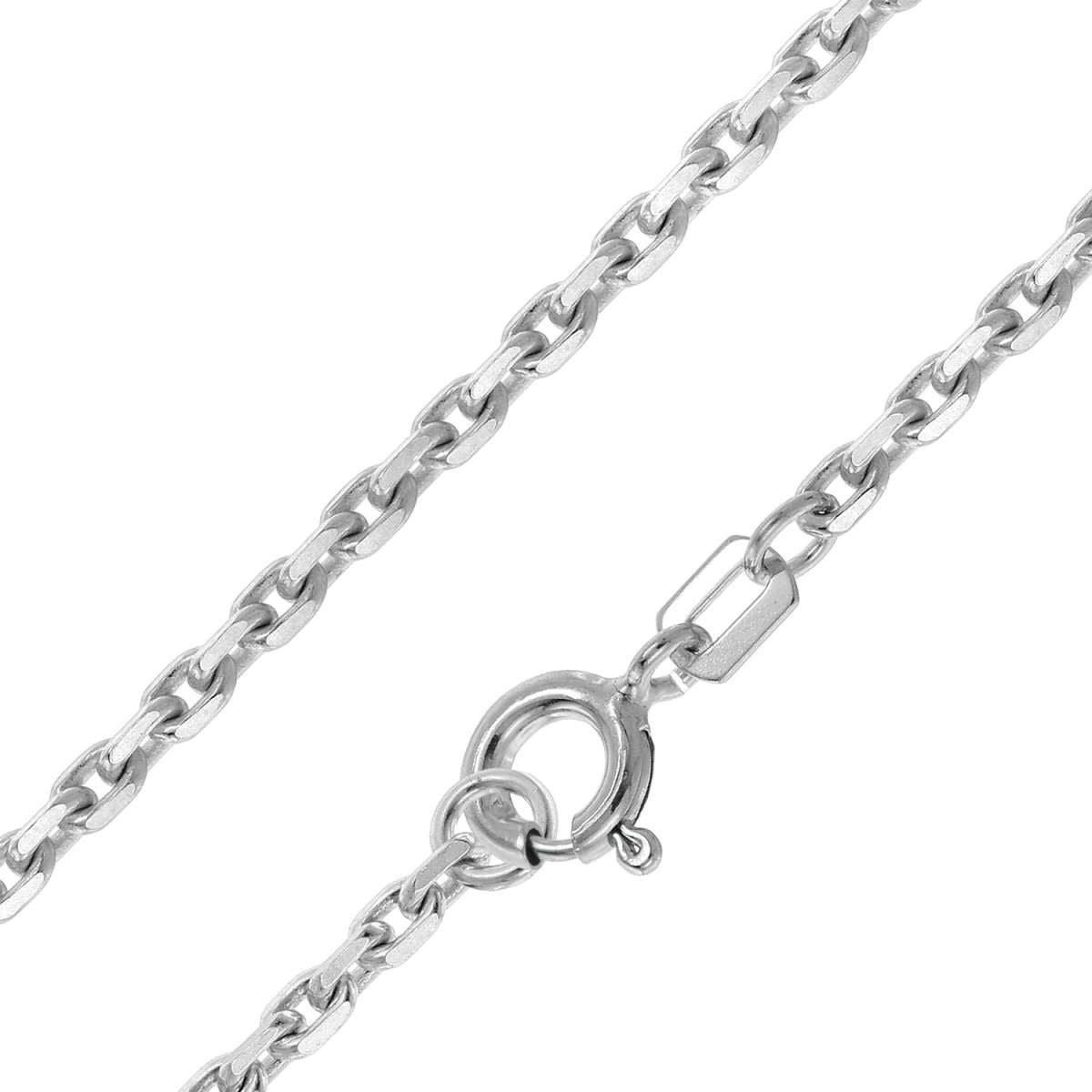 trendor Kette ohne Anhänger 31222, 925 Silber Rhodiniert Diamantierte Ankerkette 2,2 mm