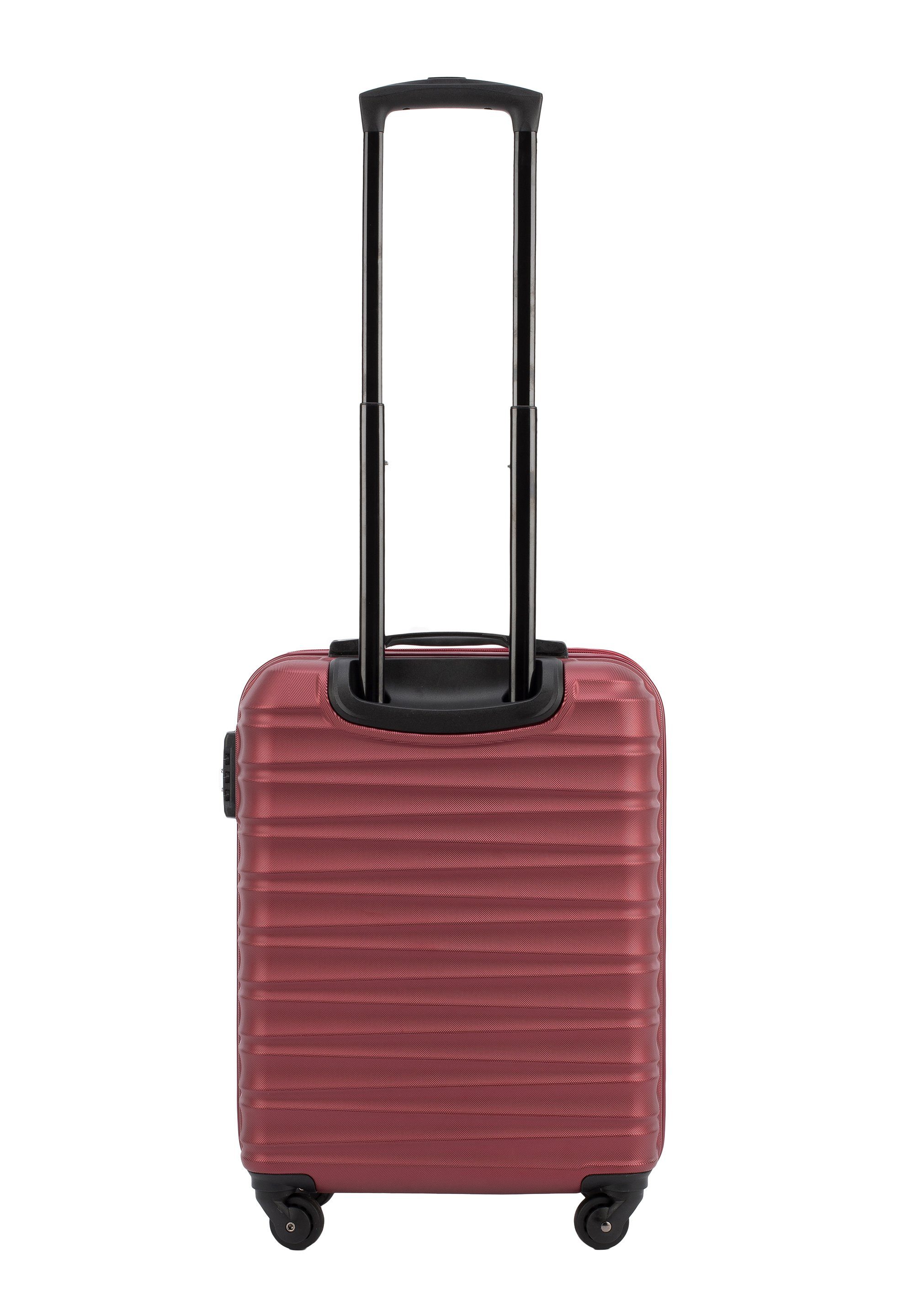 Rollen, LINE, dark Teleskopgriff, Zahlenschloss red vier Spinnerräder, 4 Trolley Wittchen GROOVE Hardcase,