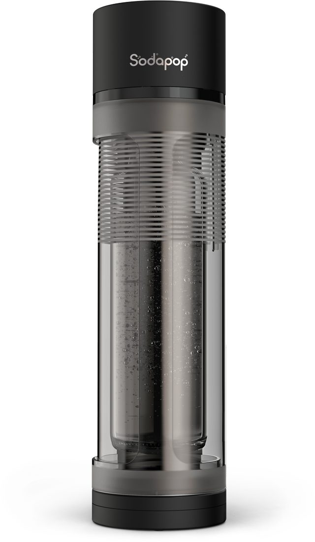 Sodapop Wassersprudler Logan matt schwarz inkl. 3 Flaschen OHNE CO² Zylinder – Bild 2 von 5
