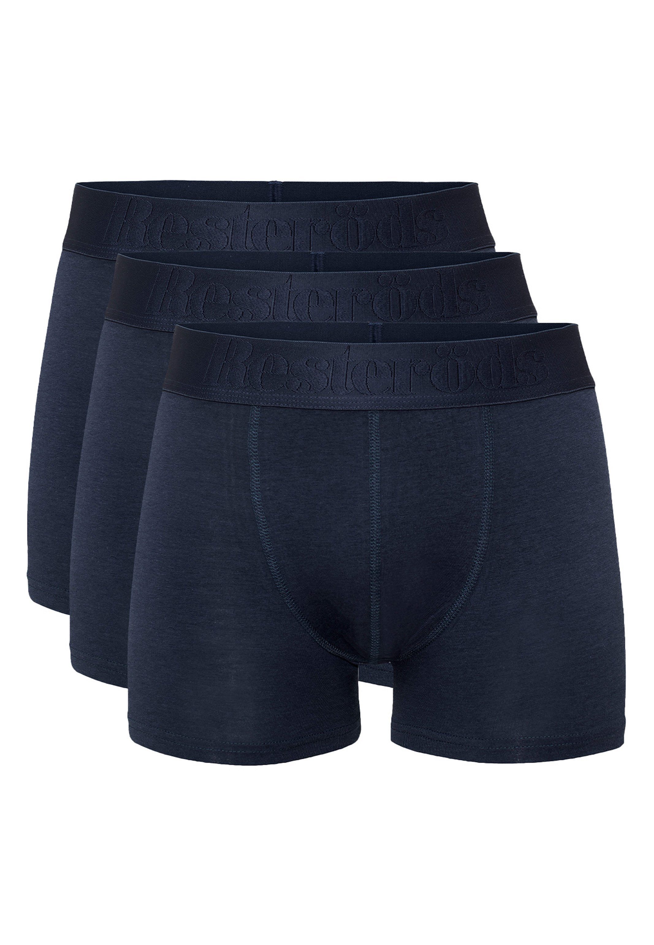 Pant Baumwolle / Short - - Pack Marine (Spar-Set, Cotton 3er Organic 3-St) Resteröds Retro Mit Eingriff Boxer Ohne - Bio-Baumwolle Retro