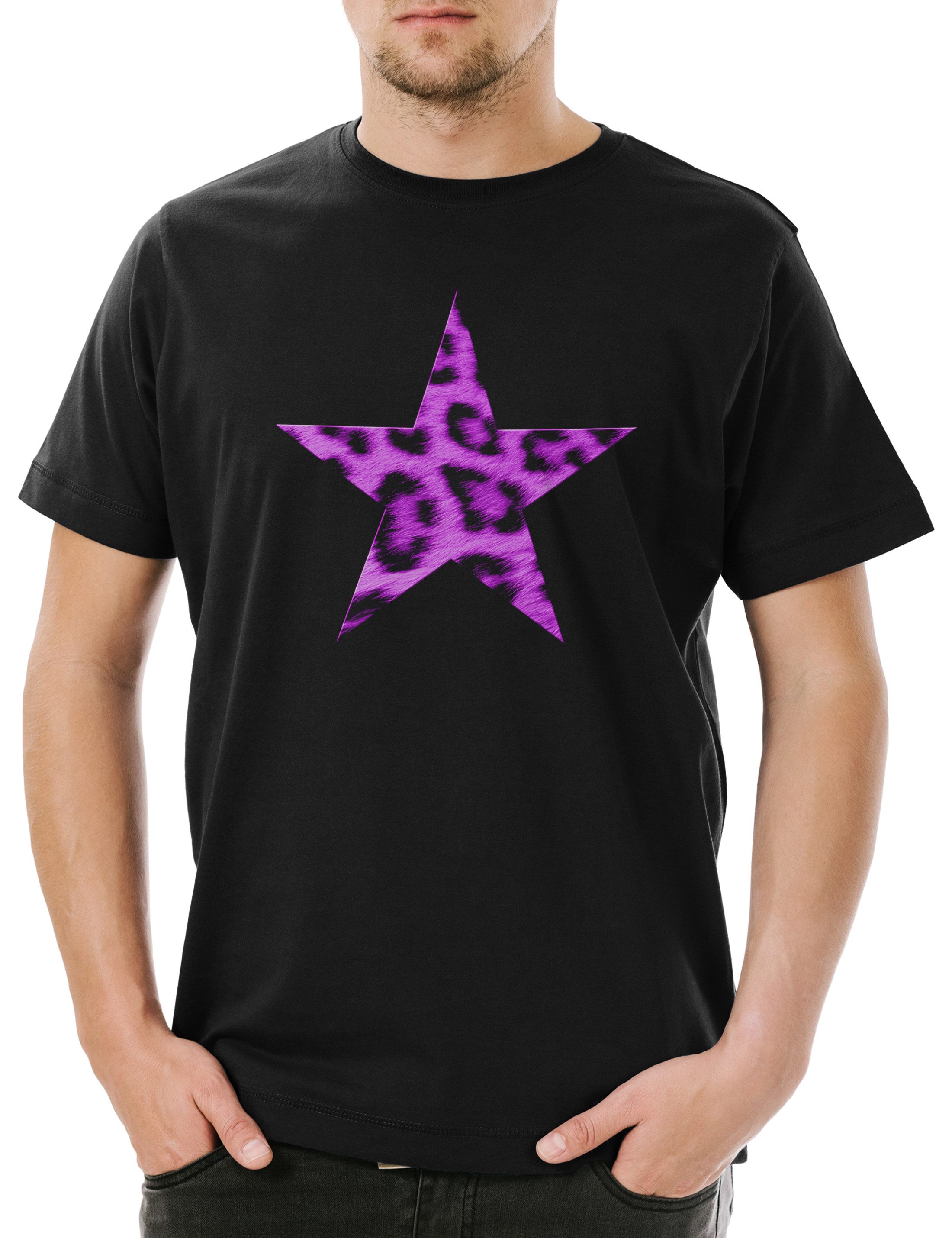 Print-Shirt Rockabella Star III Herren T-Shirt Tattoo Nautical Rockabilly Pink