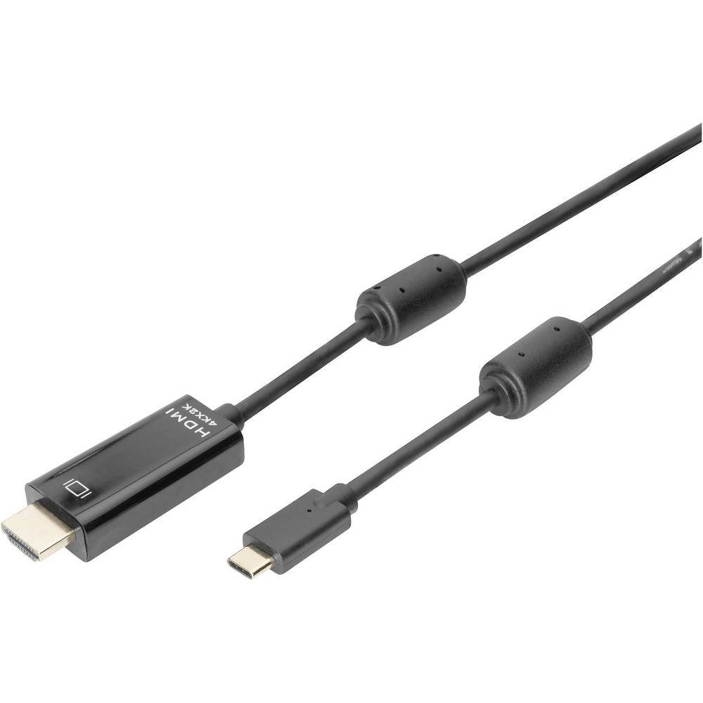 Digitus USB-C® Adapterkabel, Typ-C auf HDMI A, 5m, 4K/60Hz AK-300330-050-S HDMI-Kabel, Geschirmt, doppelt geschirmt