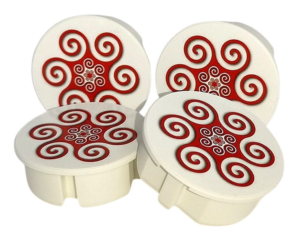 STECKEL Wanddekoobjekt 4 Stück DEKO-STECKEL® - DS-437 Ornament rot - Steckd günstig online kaufen