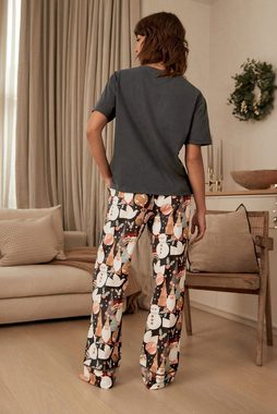 Next Pyjama Kurzärmeliger Baumwoll-Schlafanzug, Schneemann (2 tlg)