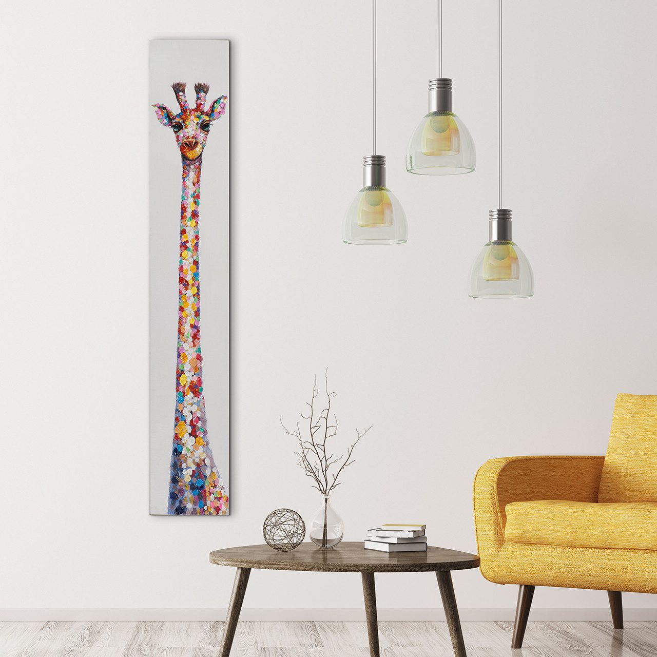 ArtUniverse Gemälde Langer Giraffenhals 25x150 cm, Lustige lange Giraffe günstig online kaufen