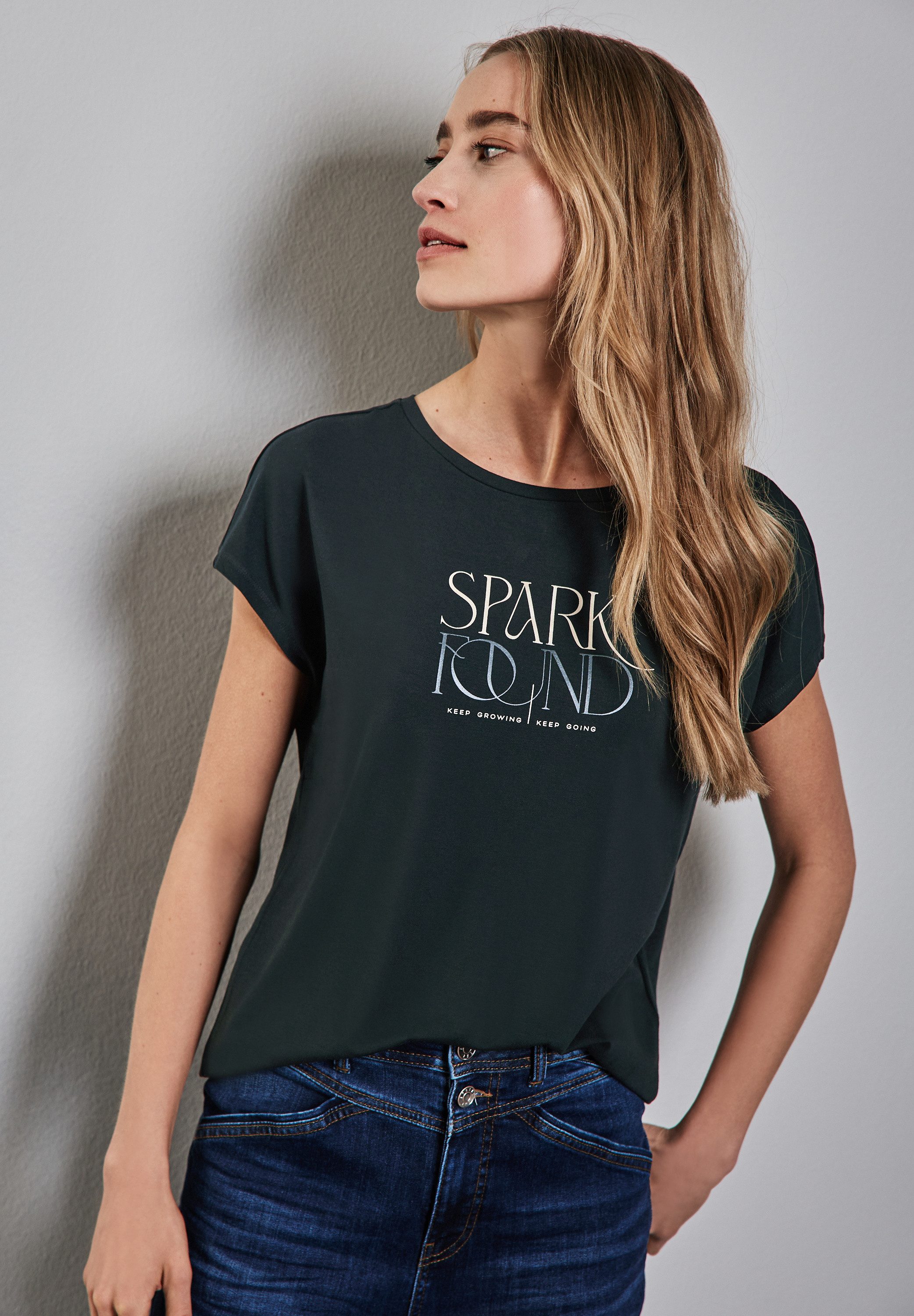 STREET ONE Print-Shirt aus strecthigem Viskosematerial günstig online kaufen