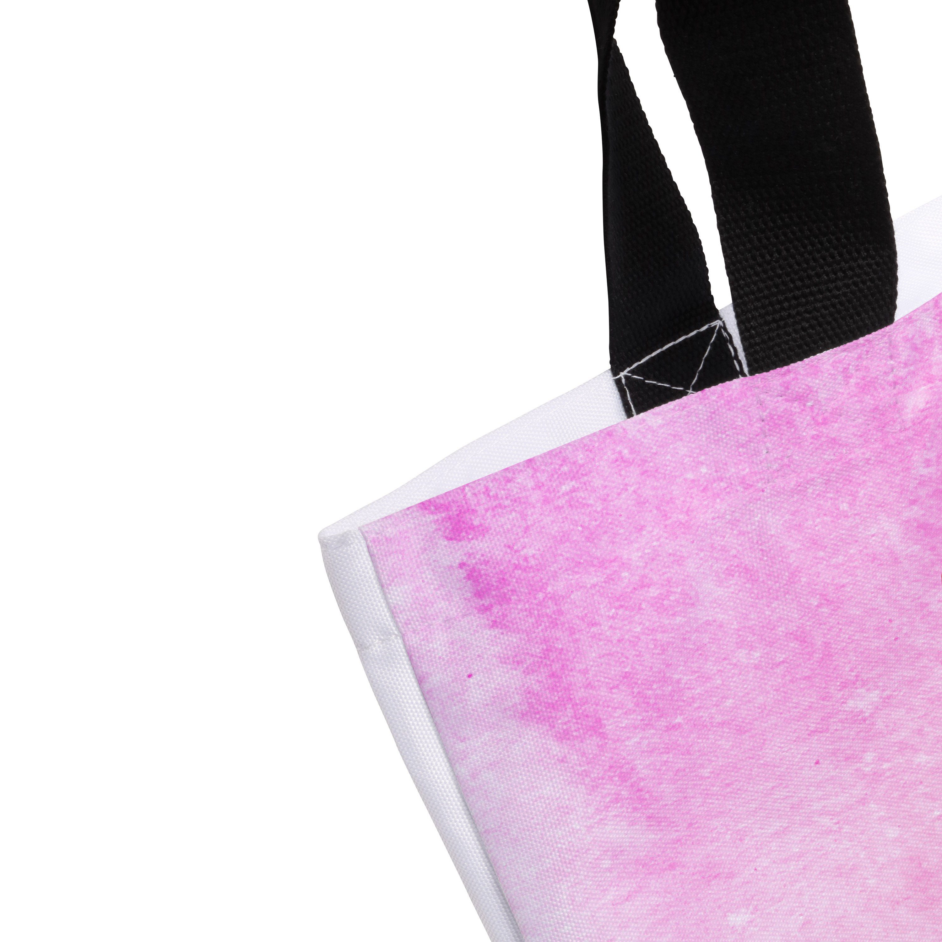 Mr. & Mrs. Panda Shopper Geschenk, Aquarell Pink Schultasche, stolz - Flamingo - Selbs (1-tlg) Tasche