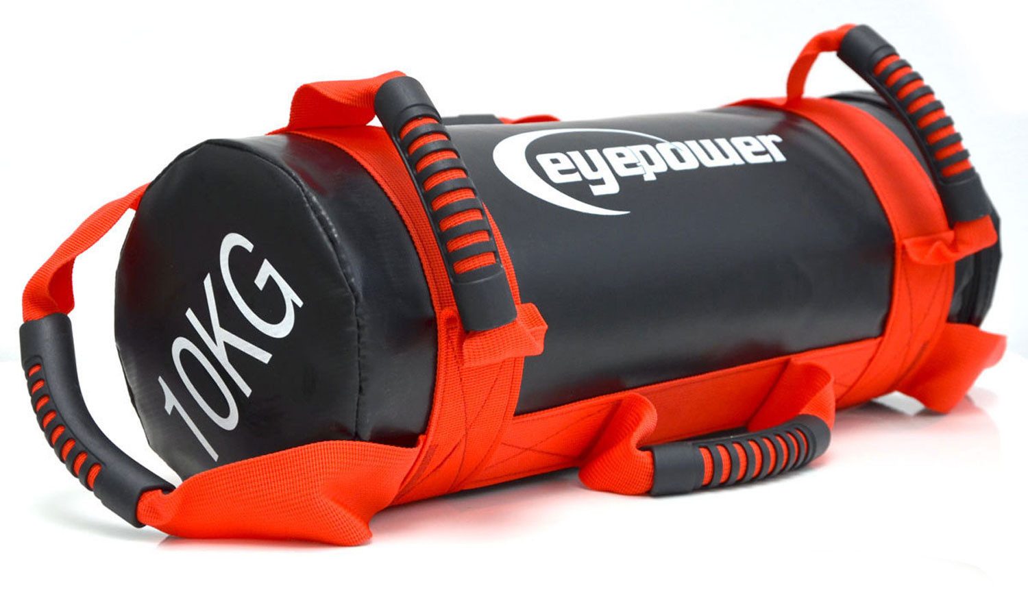 eyepower Gewichtssack 10kg Power Bag mit 4 Kettlebell Gewichten - 17x45 Sandsack Wasserdicht, Sandbag für Krafttraining, Functional Training und Ausdauer Workout